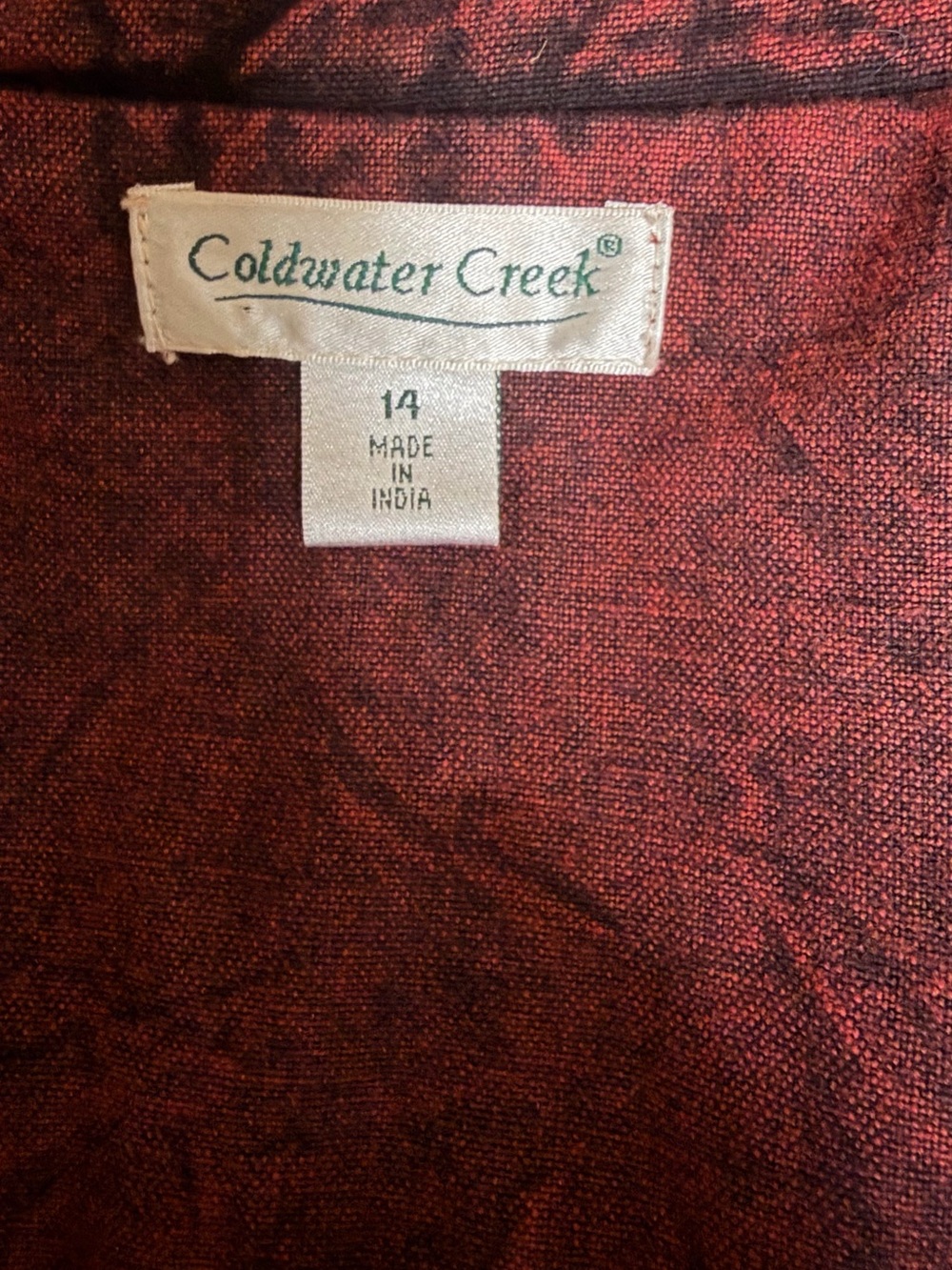 Coldwater Creek Embroidered Boho Jacket Size 14 Burgundy Cotton Artsy Blazer - Picture 13 of 15